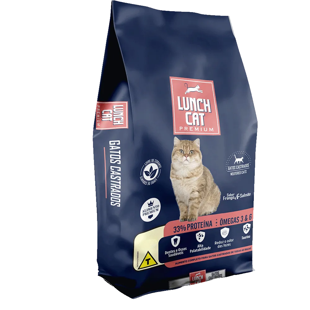 Saco de ração Lunch Cat para gatos castrados